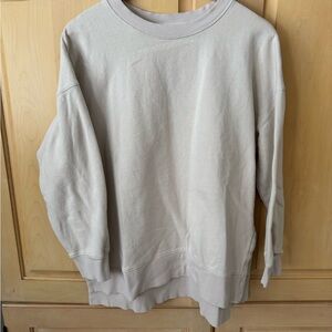 Old Navy Neutral Tunic Crewneck Sweatshirt in Light Beige